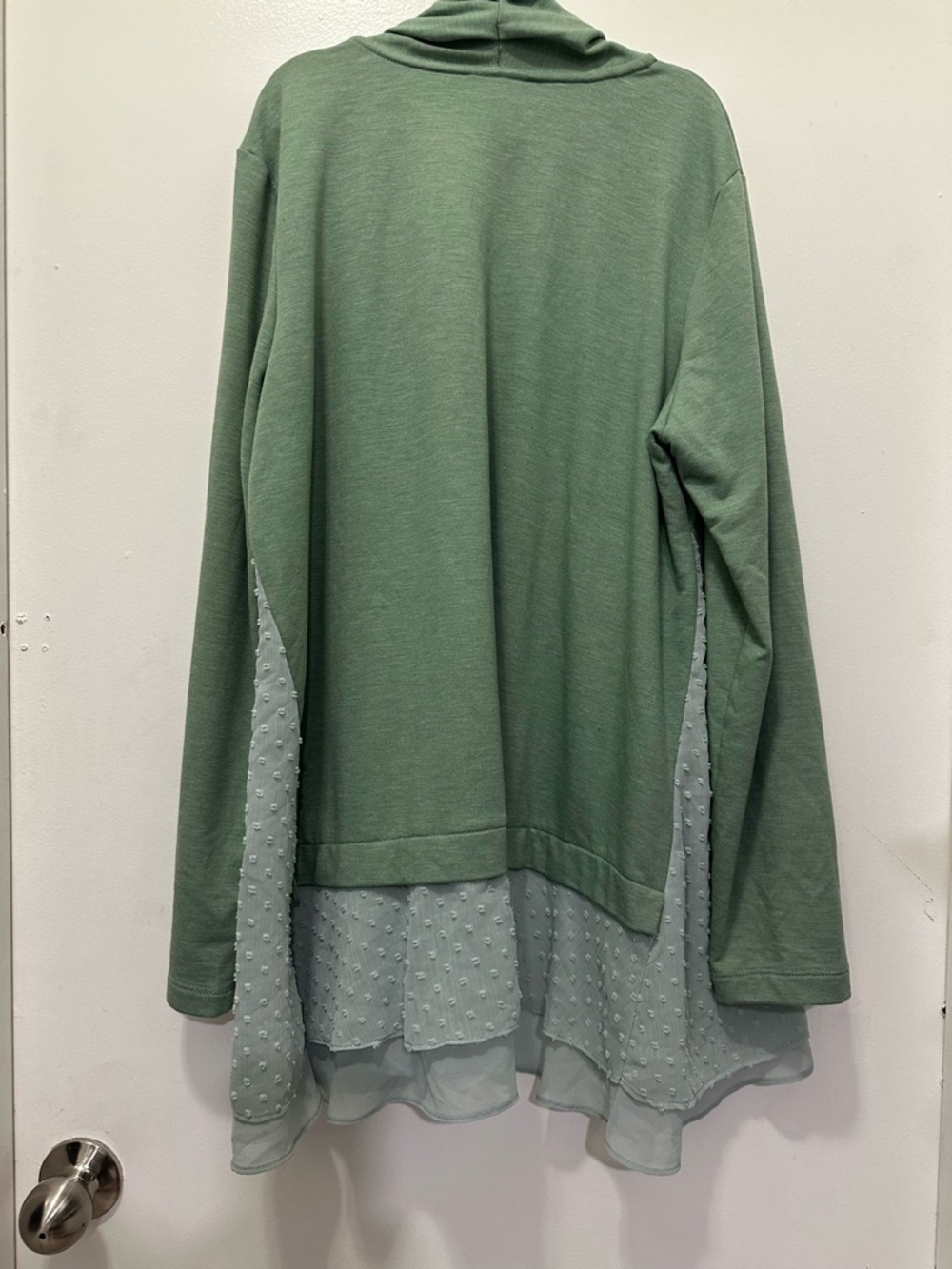 LOGO by Lori Goldstein Open Cardigan Sweater Swiss Dot Sz M - Picture 3 of 6